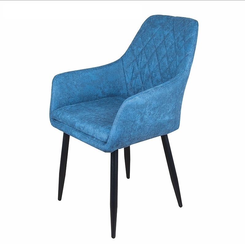 Комфортный мягкий стул Ар-деко цвет голубой (арт. М3375)