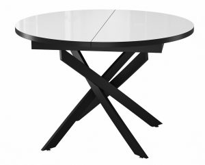 Белый круглый стол черные ножки М4630
