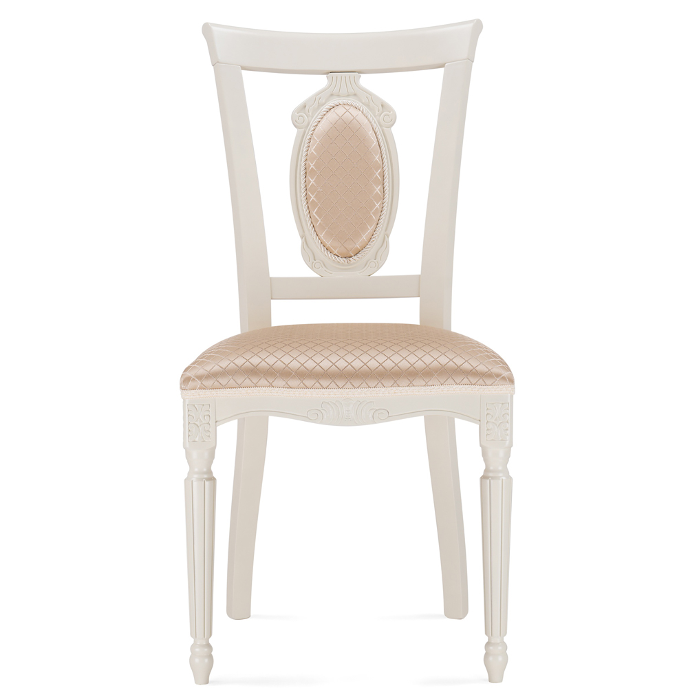 Деревянный стул Лино молочный с мягкой круглой вставкой на спинке (арт. М3672)
