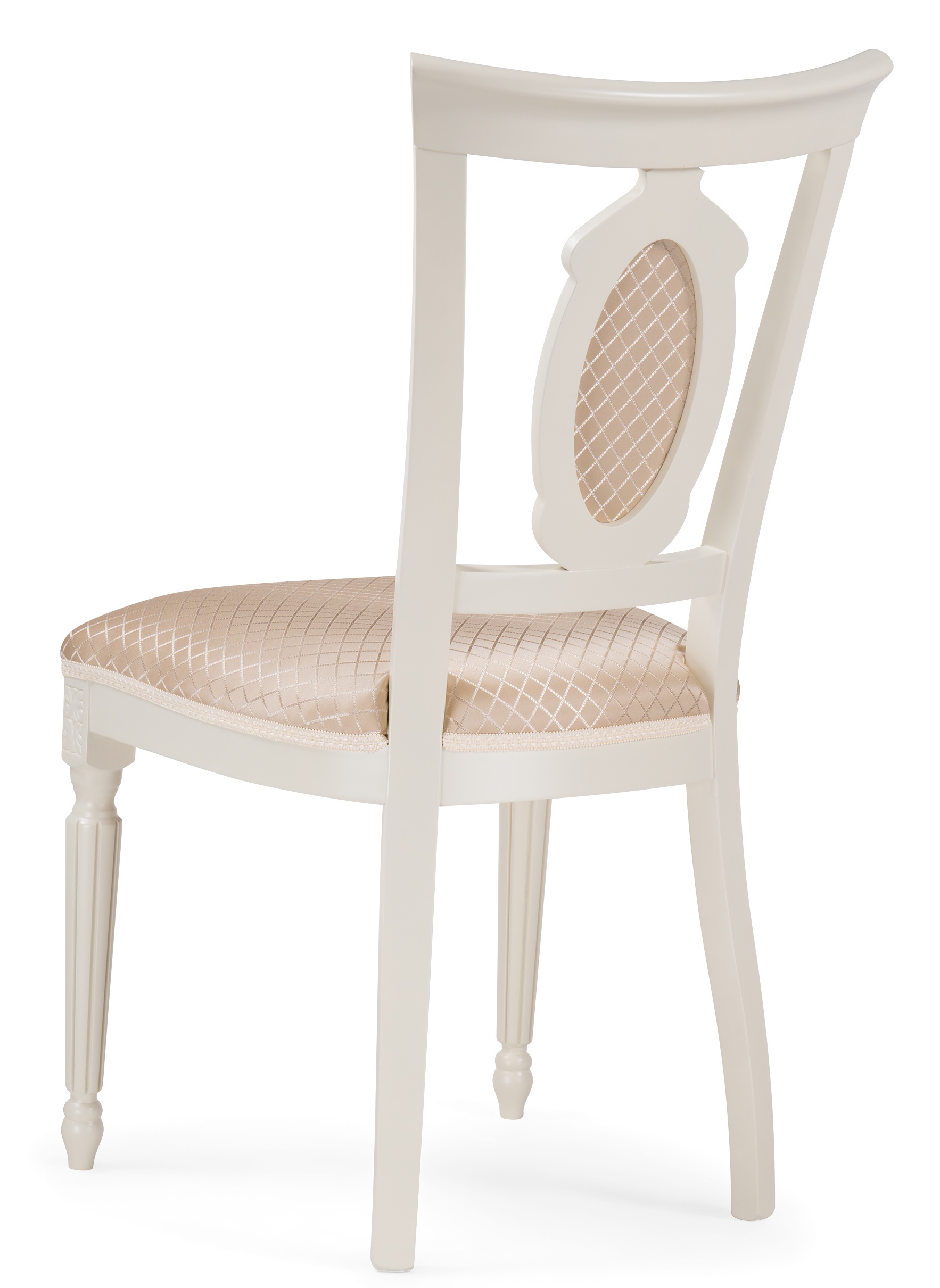 Деревянный стул Лино молочный с мягкой круглой вставкой на спинке (арт. М3672)