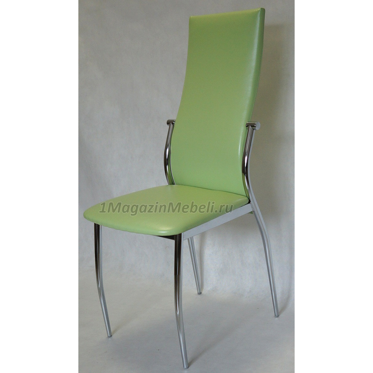 Фисташковый (салатовый) хромированный стул на кухню hs-022 (арт. М3228)