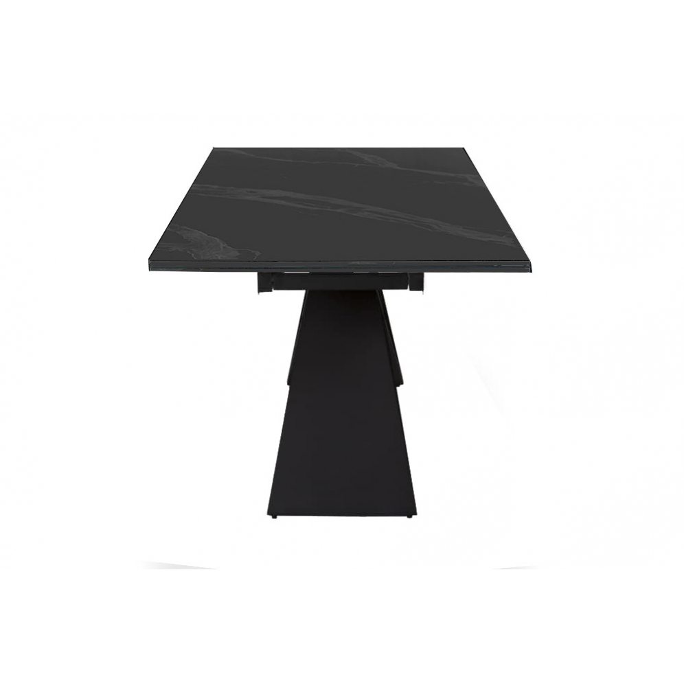 Обеденный стол с керамической столешницей 140х80 см. черный мрамор (арт. М4617)