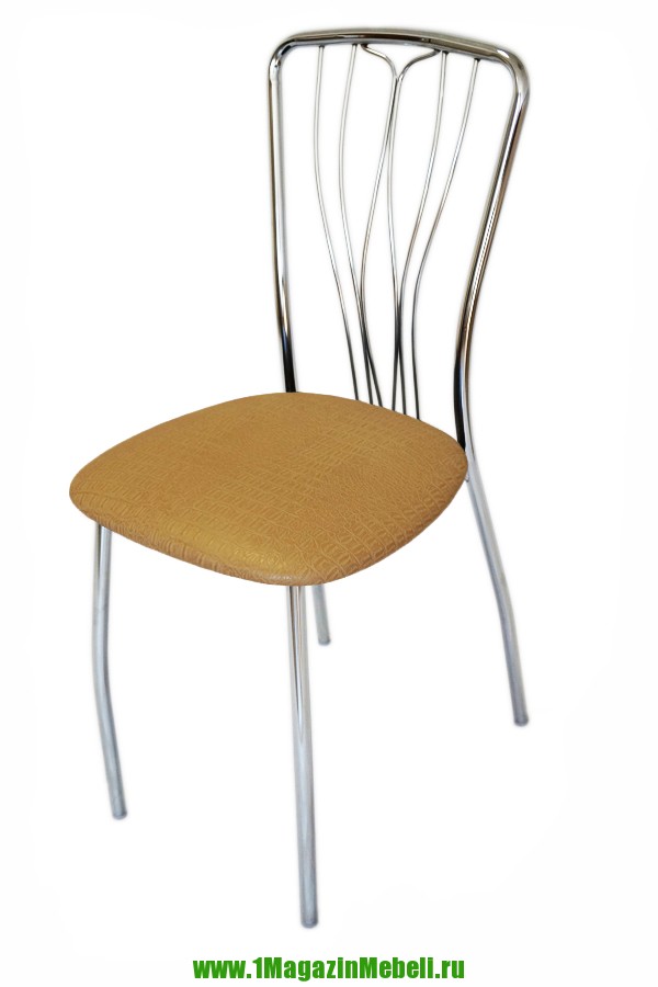 Хромированный стул для кухни, желтый крокодил (арт. М3153)