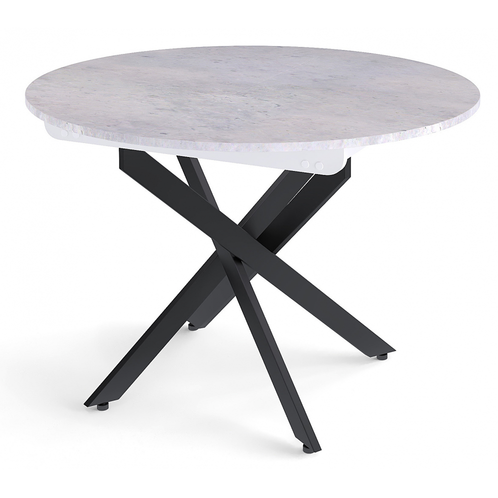 Стол с красивыми ножками, круглый 100 см. раздвижной, цвет бетон (арт. М4419)