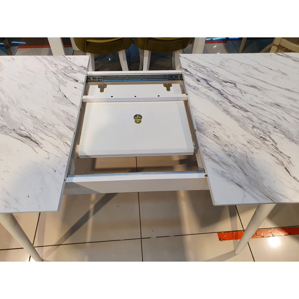 Кухонный стол KENNER F1200 белый мрамор (арт. М4518)