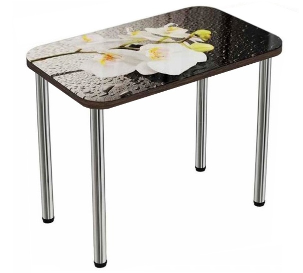 Маленький стол Ника для кухни, стеклянный 80х60 см. (арт. М4635)