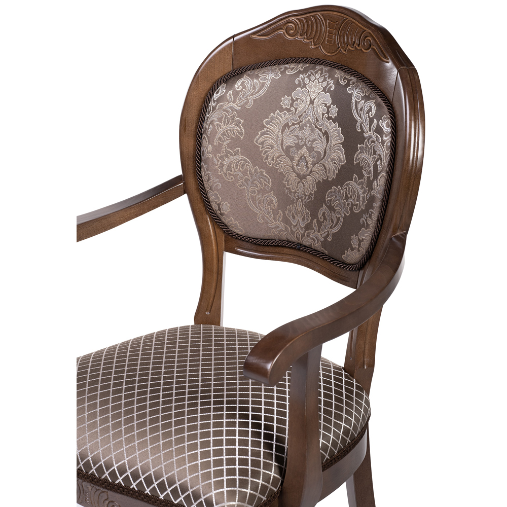 Стул кресло деревянное с подлокотниками орех / коричневый (арт. М3656)