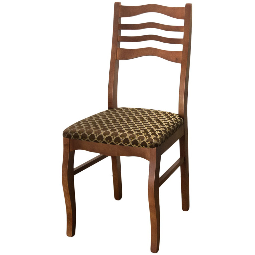 Классический деревянный стул, ткань, орех недорого (арт. М3570)