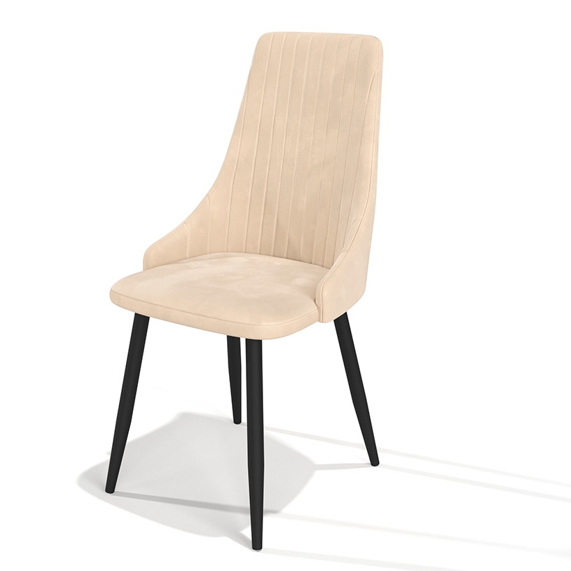 Бежевый мягкий стул для кухни, матовый велюр (арт. М3394)