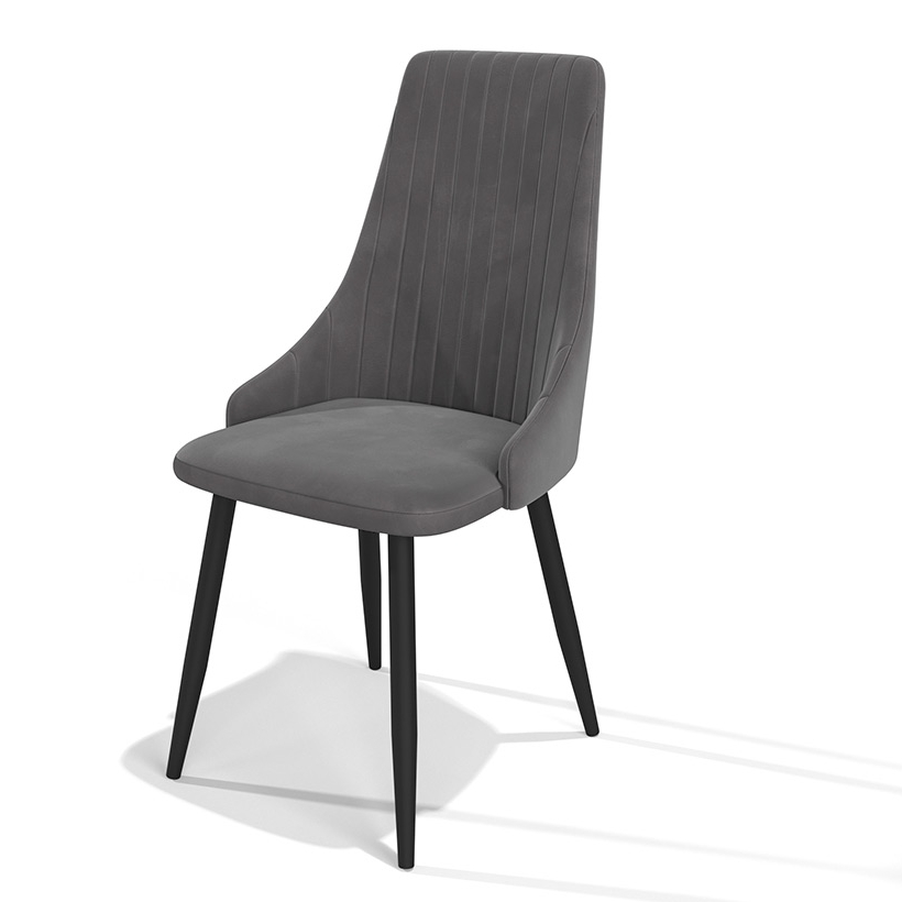 Стильный стул для кухни, цвет серый, велюр (арт. М3398)