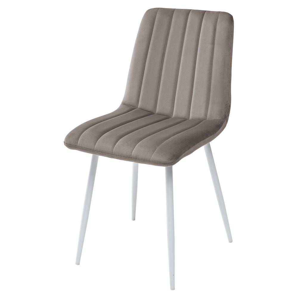 Серый стул с белыми ножками, велюр (арт. М3528)