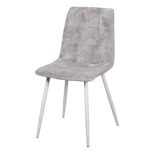 Кухонный стул светло-серый велюр сильвер, ножки белые (арт. М3646)