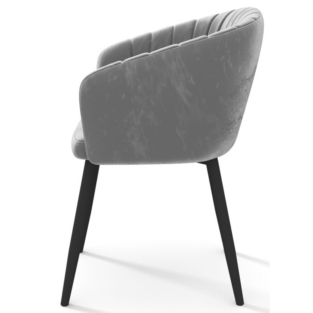 Серый стул с подлокотниками велюр zizi 022 (арт. М3651)
