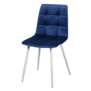 Синий стул белые ножки М3643