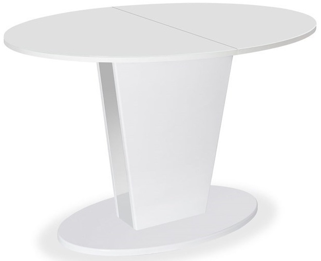 Стол эллипс стеклянный 120 см. обеденный, белый (арт. М4511)