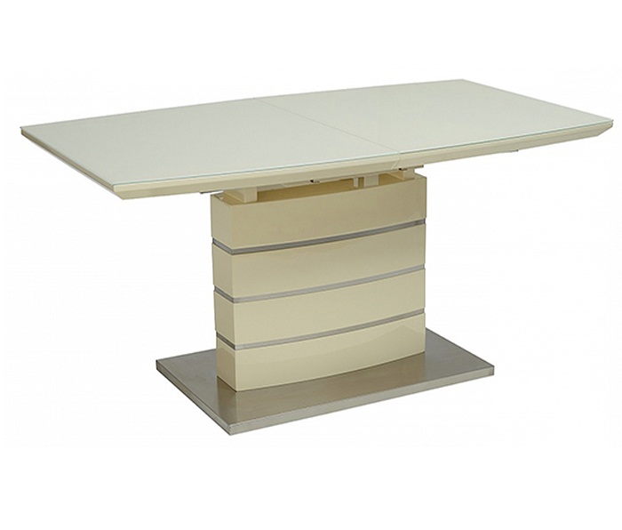 Современный стол на одой опоре крем, 120 см. раздвижной (арт.М4421)