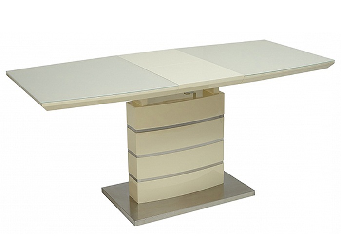 Современный стол на одой опоре крем, 120 см. раздвижной (арт.М4421)