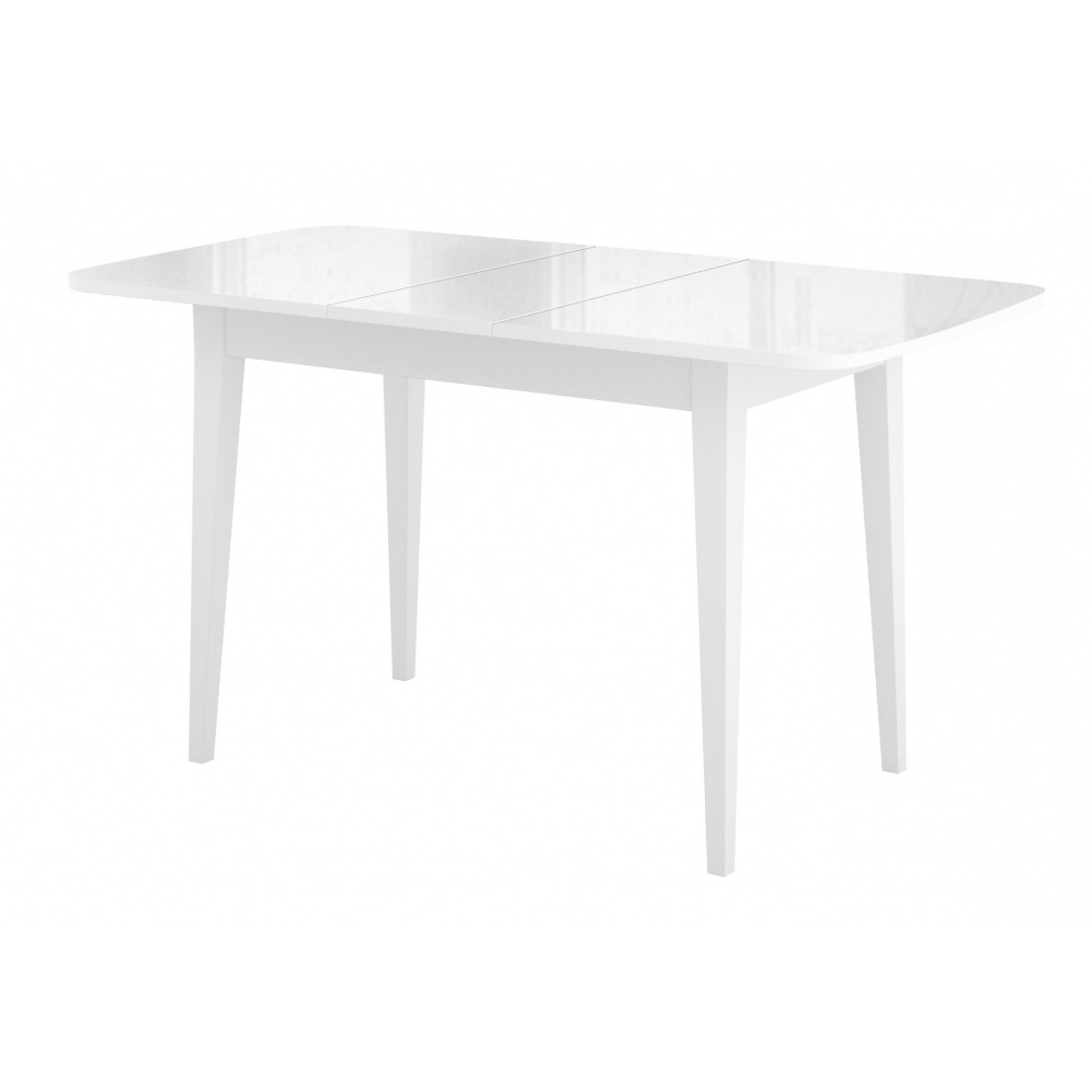 Стол прямоугольный белый, стекло белое глянец optiwhite 110х70 см. (арт. М4616)