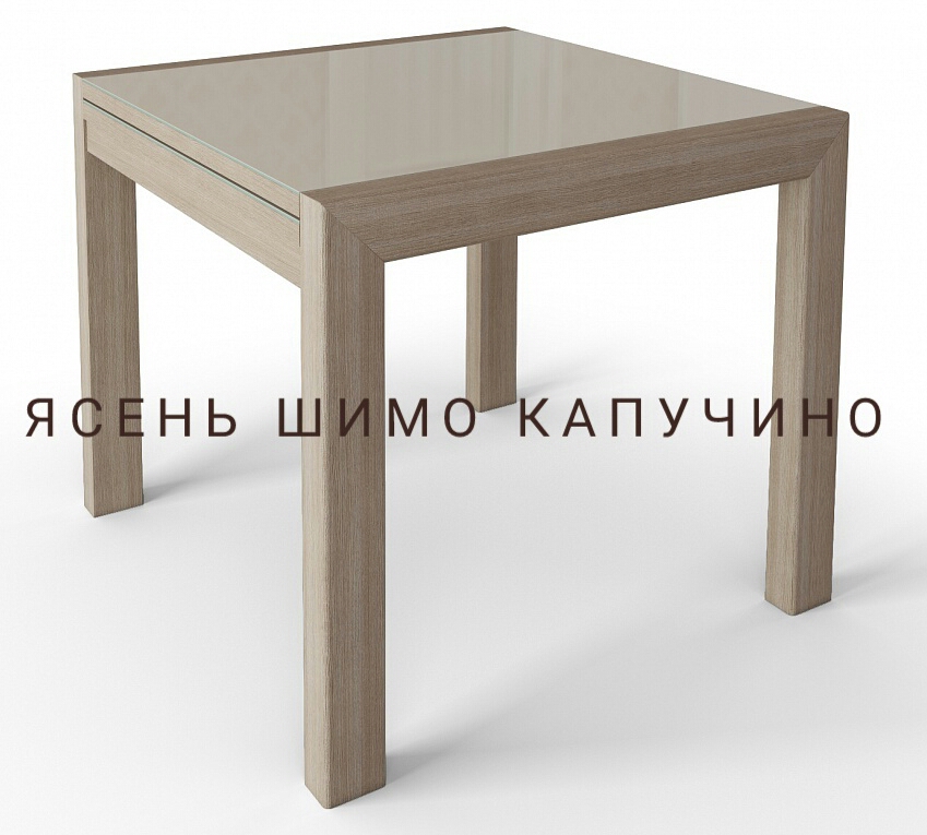 Квадратный стеклянный стол Джокер лайт 70 см. венге белый (арт. М4432)