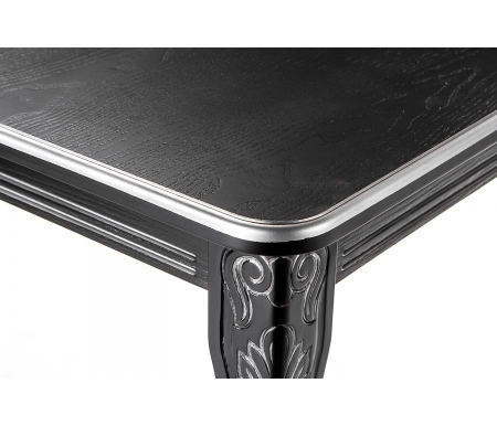 Стол Каллисто черный патина серебро, обеденный деревянный раздвижной (арт. М4422)