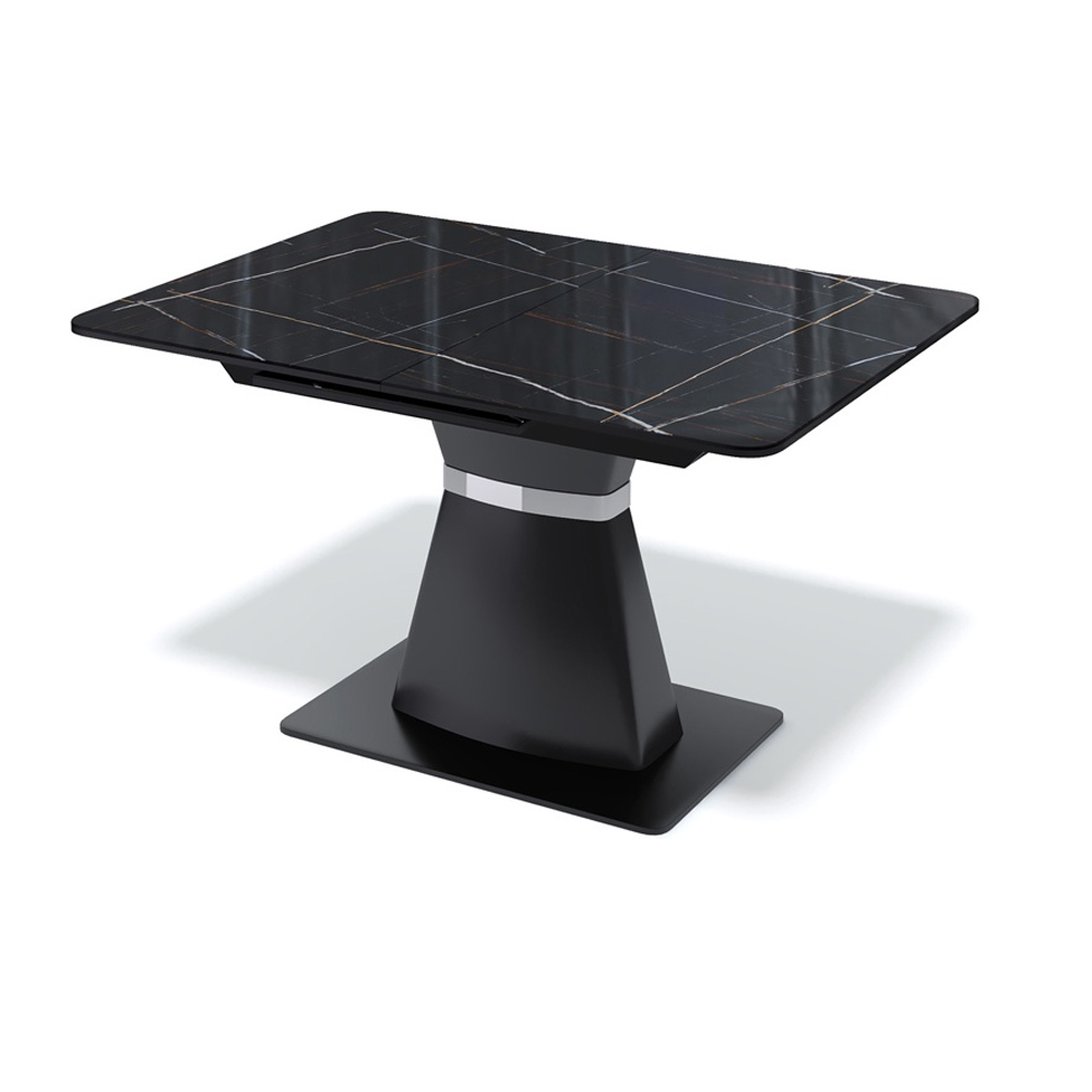 Кухонный стол, черный, стеклянный, на одной ножке (арт. М4502)