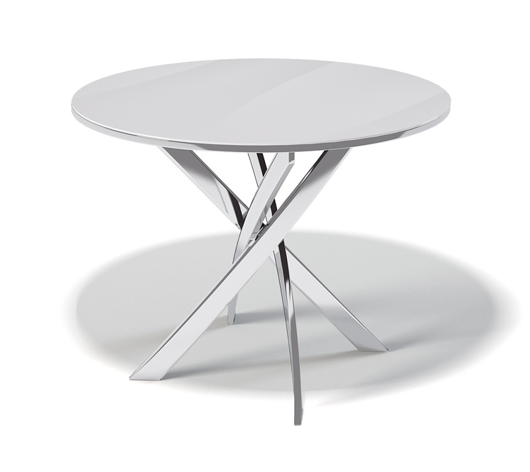Круглый стол с перекрестными ножками хром 100 см. (арт. М4508)