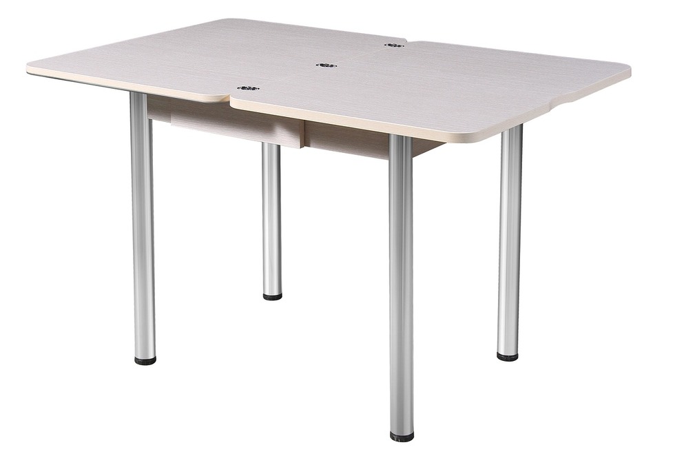 Надежный маленький белый стол для кухни, рисунок — кубики льда (арт. М4558)