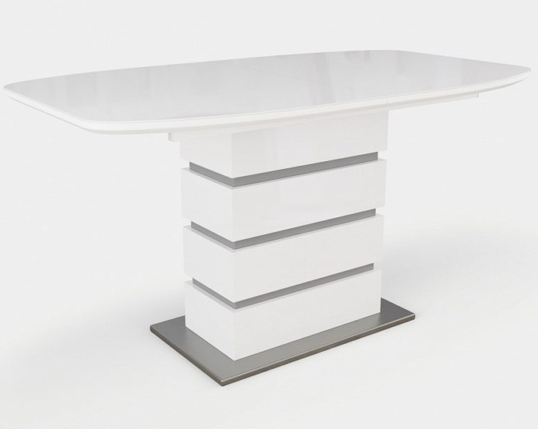 Стол стеклянный раздвижной Соло венге белый 140 см.  (арт. М4381)