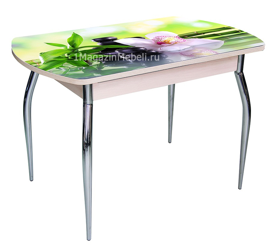 Стол стеклянный кухонный с фотопечатью раздвижной 120х80 см. (арт.М4199)