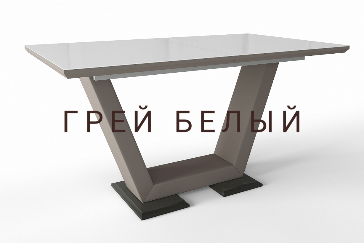 Стеклянный обеденный стол Виктория венге белый раздвижной 140-180 см. (арт. М4377)