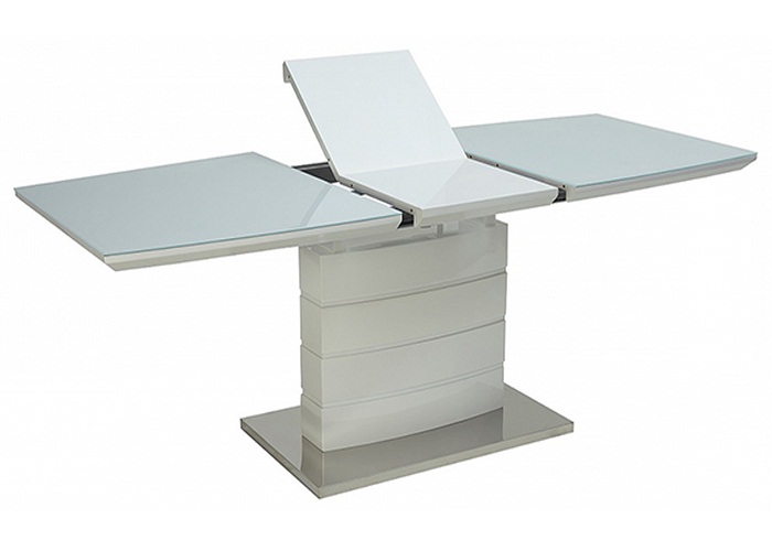Стол на одной ноге, раздвижной стеклянный, белый 120х80 (арт. М4420)