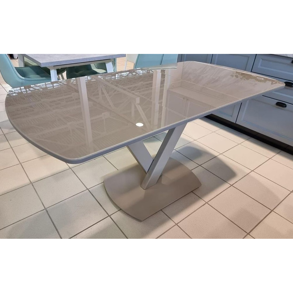 Стол обеденный стекло капучино опора капучино 120х80 см. (арт. М4598)