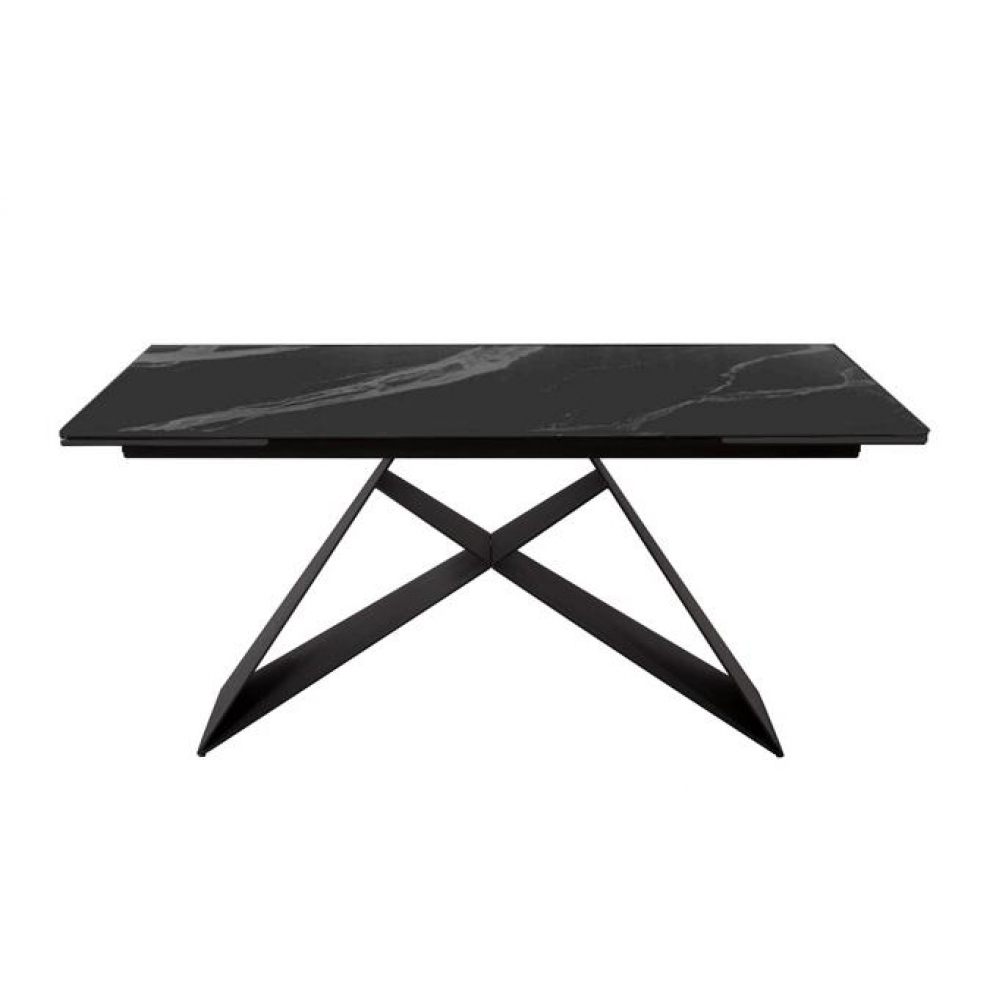 Обеденный стол с керамической столешницей 140х80 см. черный мрамор (арт. М4617)