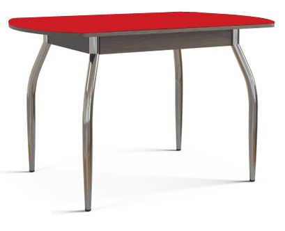 Красный стол для кухни стеклянный, раздвижной, овальный (арт. М4235)