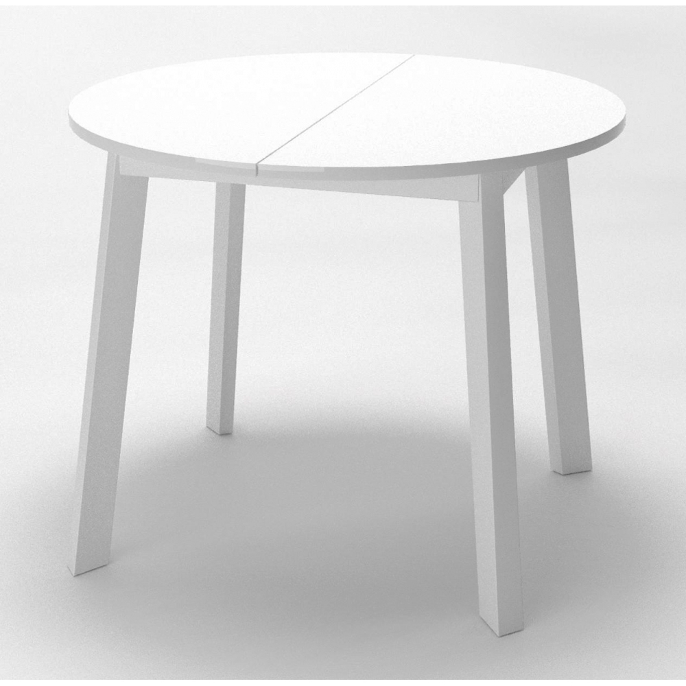 Обеденный стол, круглый, раздвижной, белый (арт. М4534)