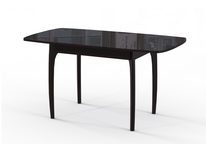 Практичный обеденный стол черный, раздвижной 105-142 см. (арт. М4277)