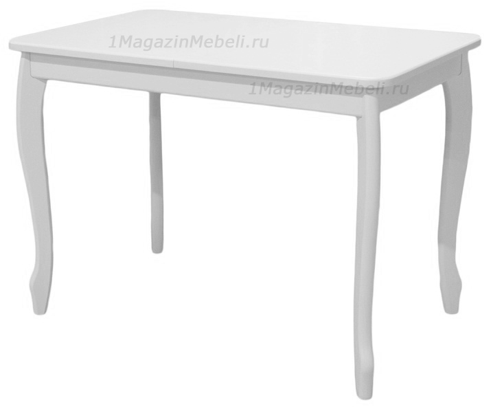 Стол белый кухонный, раздвижной из дерева 108 -138 см. (арт. М4294)