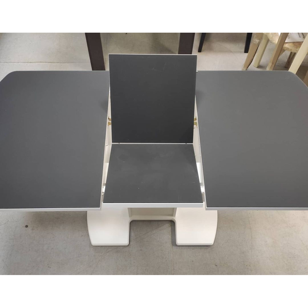Стол с матовой серой столешницей, стеклянный 110х70 см. (арт. М4562)