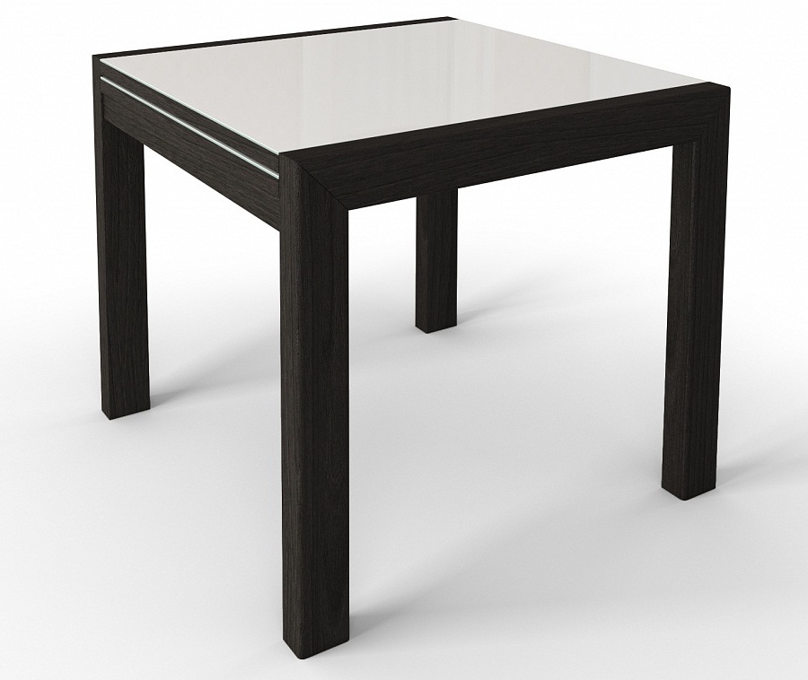 Квадратный стеклянный стол Джокер лайт 70 см. венге белый (арт. М4432)