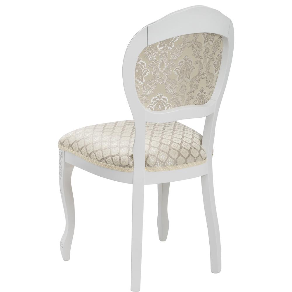 Белый деревянный стул, массив бука, патина серебро (арт. М3655)