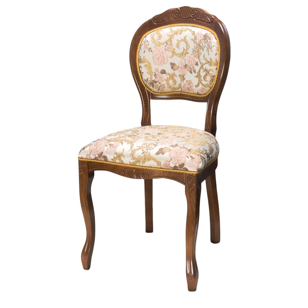 Классический стул для кухни, массив бука, темный орех, ткань в ассортименте (арт. М3574)