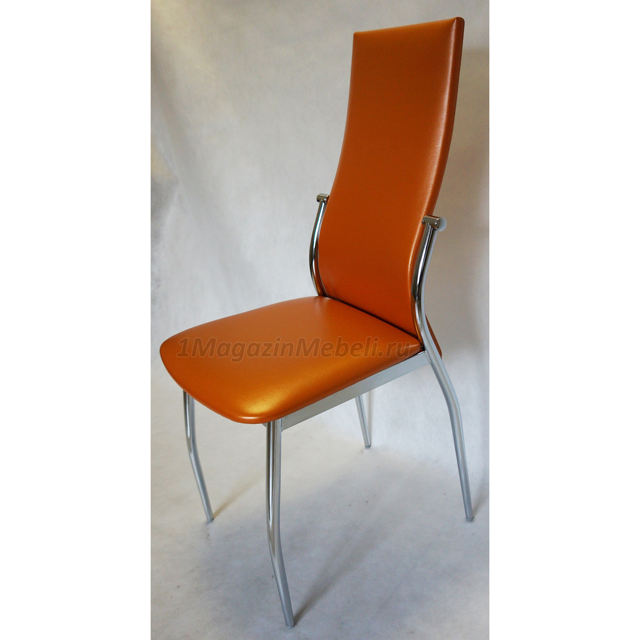 Оранжевый металлический кухонный стул с удобной спинкой (арт. М3219)