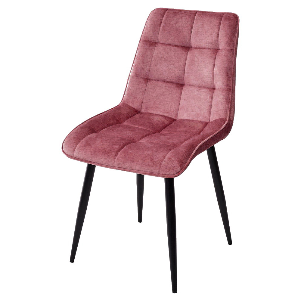 Розовый стул для кухни, на черных металлических ножках (арт. М3523)
