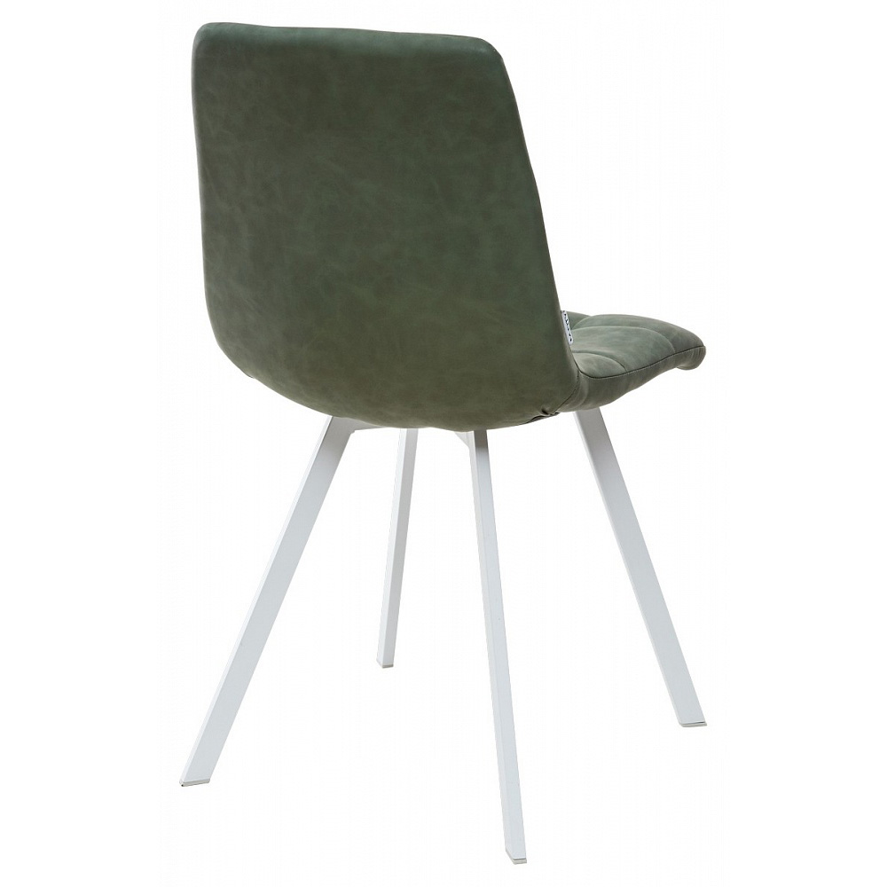 Зеленый стул для кухни с белыми ножками (арт. М3420)