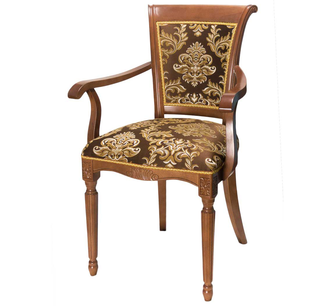 Стул-кресло слоновая кость для дома из дерева (арт. М3351)