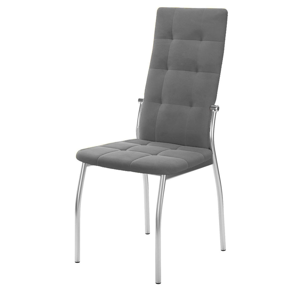 Недорогой металлический стул с мягким сиденьем и спинкой из велюра (арт. М3642)