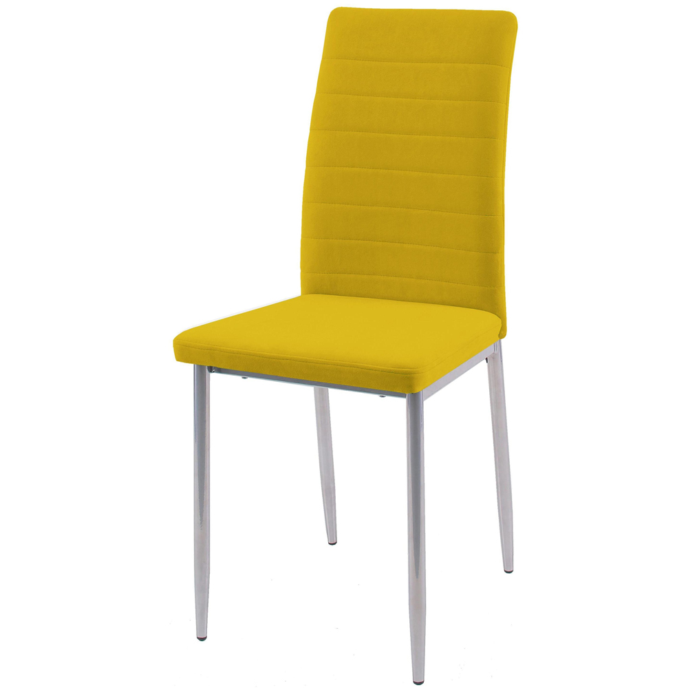 Желтый стул для кухни, каркас черный, обивка велюр (арт. М3632)