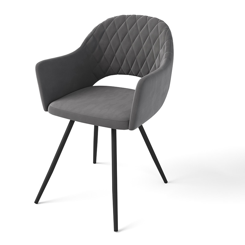Комфортный стул для кухни велюр серый (арт. М3376)