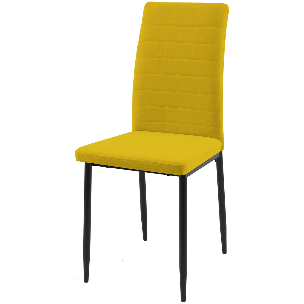 Желтый стул для кухни, каркас черный, обивка велюр (арт. М3632)