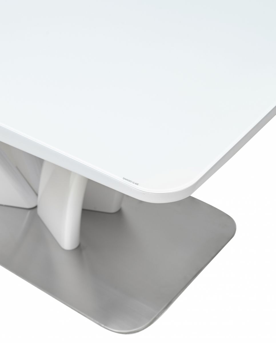 Стол стеклянный FREYA 160 см. раздвижной WHITE белый (арт. М4456)